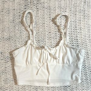 3/$25 - SHEIN Woman’s White Frilly Crop-Top